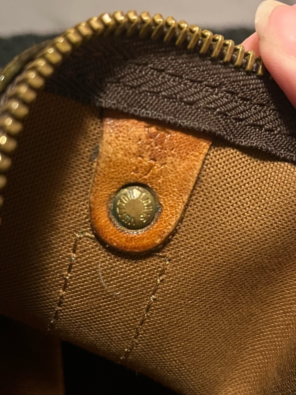 Louis Vuitton Brown Monogram Keepall Duffel Bag with Tan Leather Trim - Picture 14 of 16
